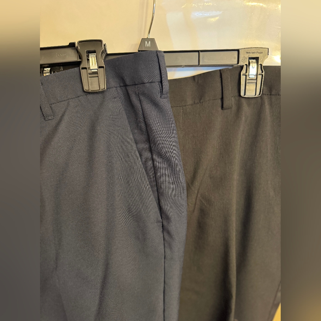 Bundle Of 2 Nwot Perry Ellis Portfolio Slim Flat Front 34 X 30. 1 Black, 1 Navy.